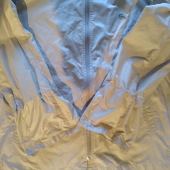 Vintage 80s Izod Lacoste Zipper Windbreaker Jacket Tan - Picture 3 of 7